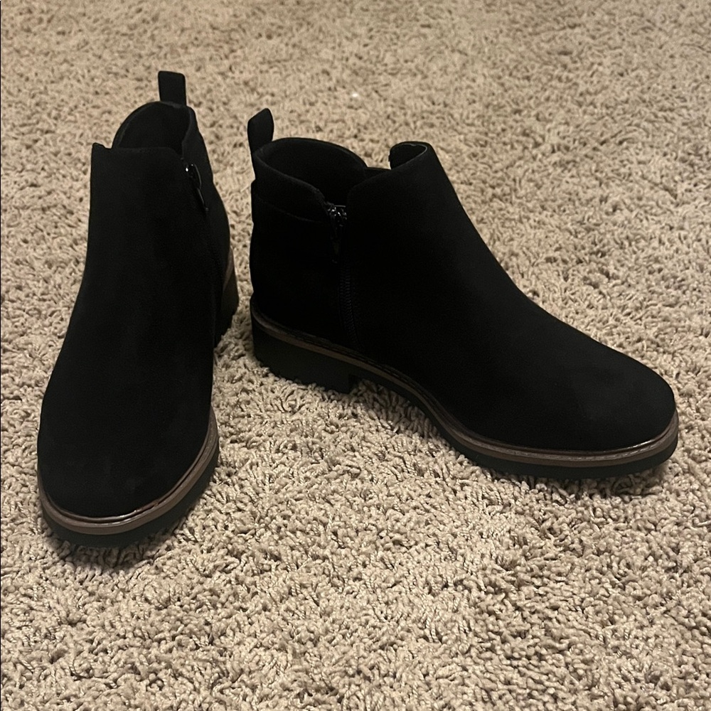 SPRIT Suede Black Ankle Booties NWOT